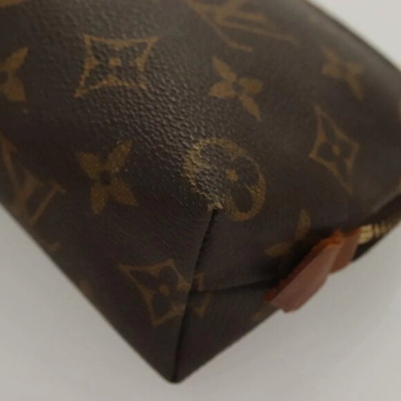 LOUIS VUITTON Monogram Pochette Cosmetic PM Cosmetic Pouch M47515 LV Auth 128419 - Picture 3 of 16